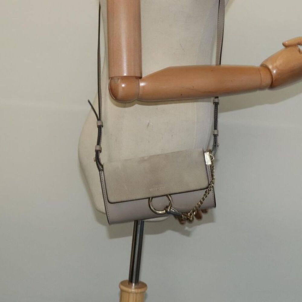 Chloe Faye Leather And Suede Beige Leather Shoulder Bag Bag - Picture 12 of 16